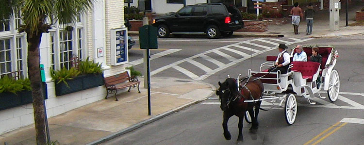 carriage serving downtown